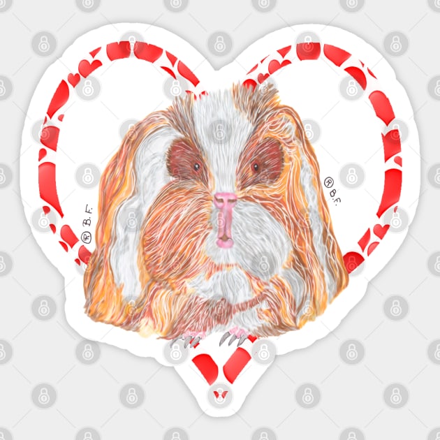 TEXEL GUINEA PIG HEART Sticker by BeritValk